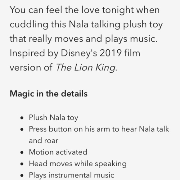 Disney Nala Talking Plush - The Lion King - Picture 4 of 7